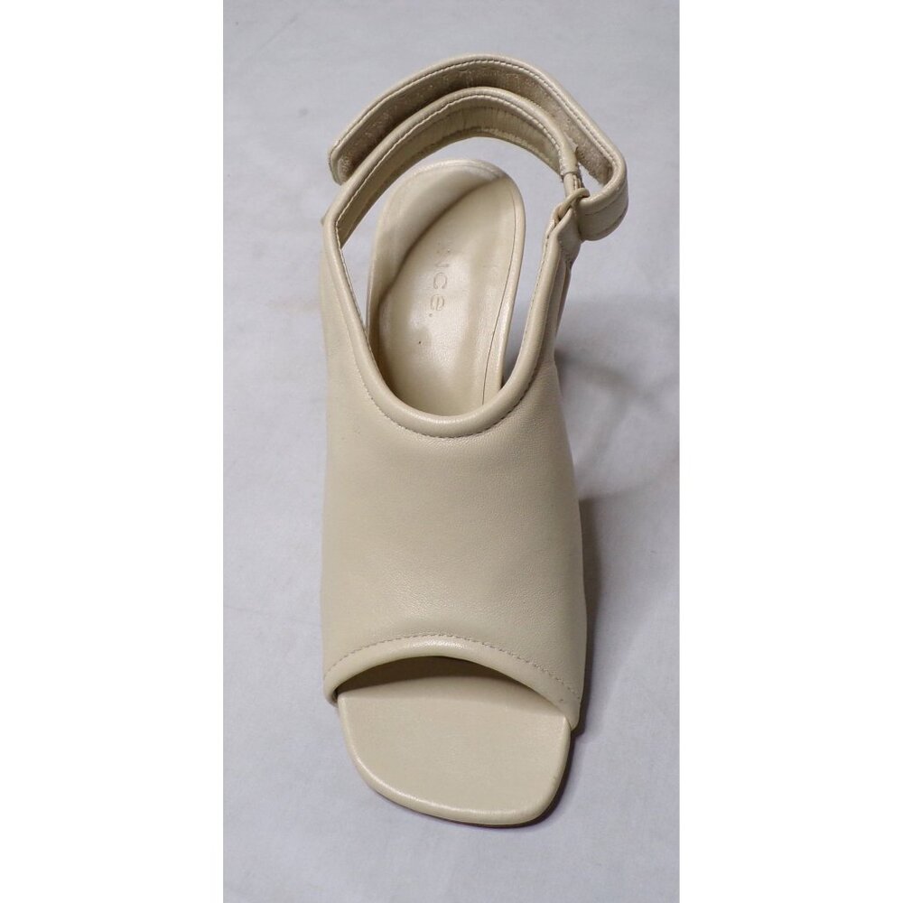 VINCE Quest Padded Square Toe Slingback Sandal Shoe Leather Ivory Off-White 6 - Picture 10 of 14